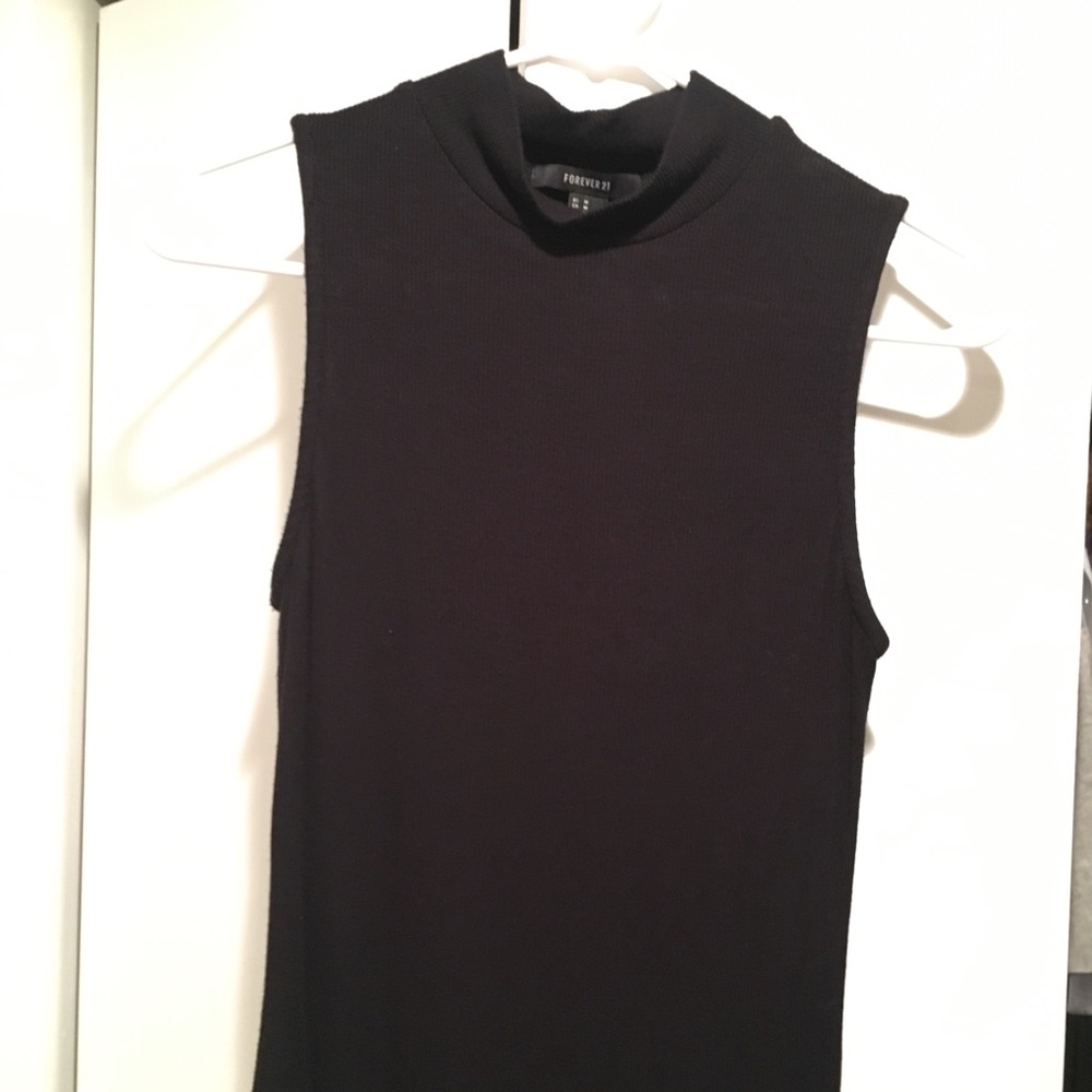 Black cotton midi tank dress
